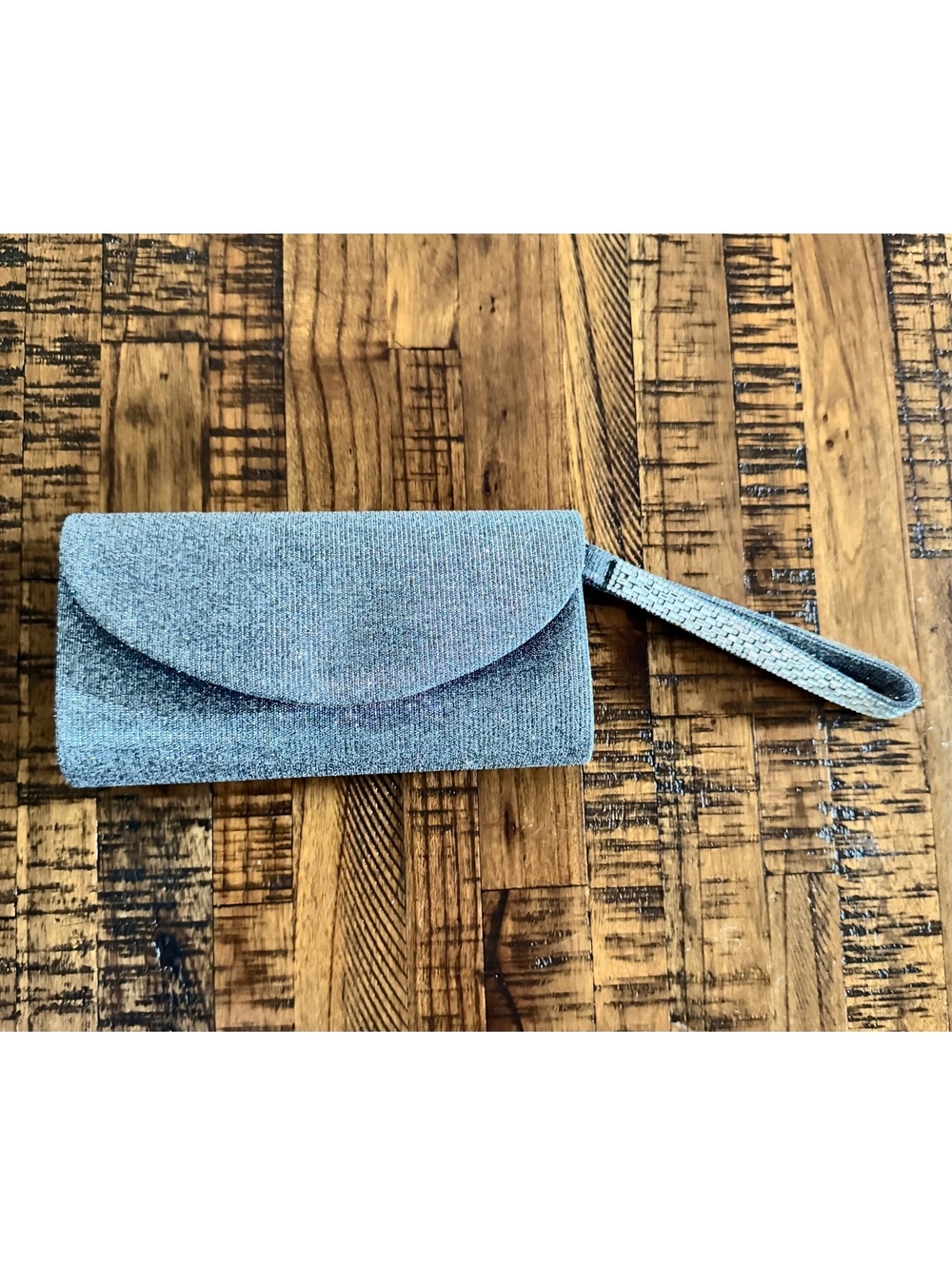 Jessica McClintock Gray Wristlet Clutch with Chain Strap